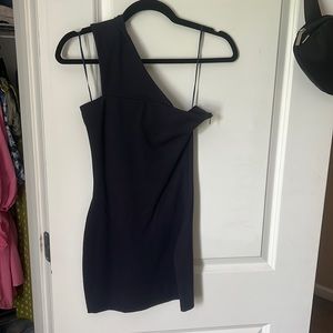 Superdown navy one shoulder dress